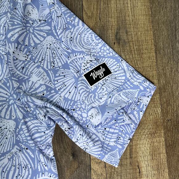 Waggle Polo Firestone Seashell Beach Ocean Print Golf Performance Stretch Large. - Picture 4 of 8